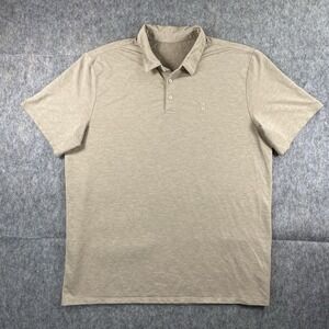 Vuori Knit Twill Polo Shirt Men's Short‎ Sleeve Tan Athleisure Golf XL V1004